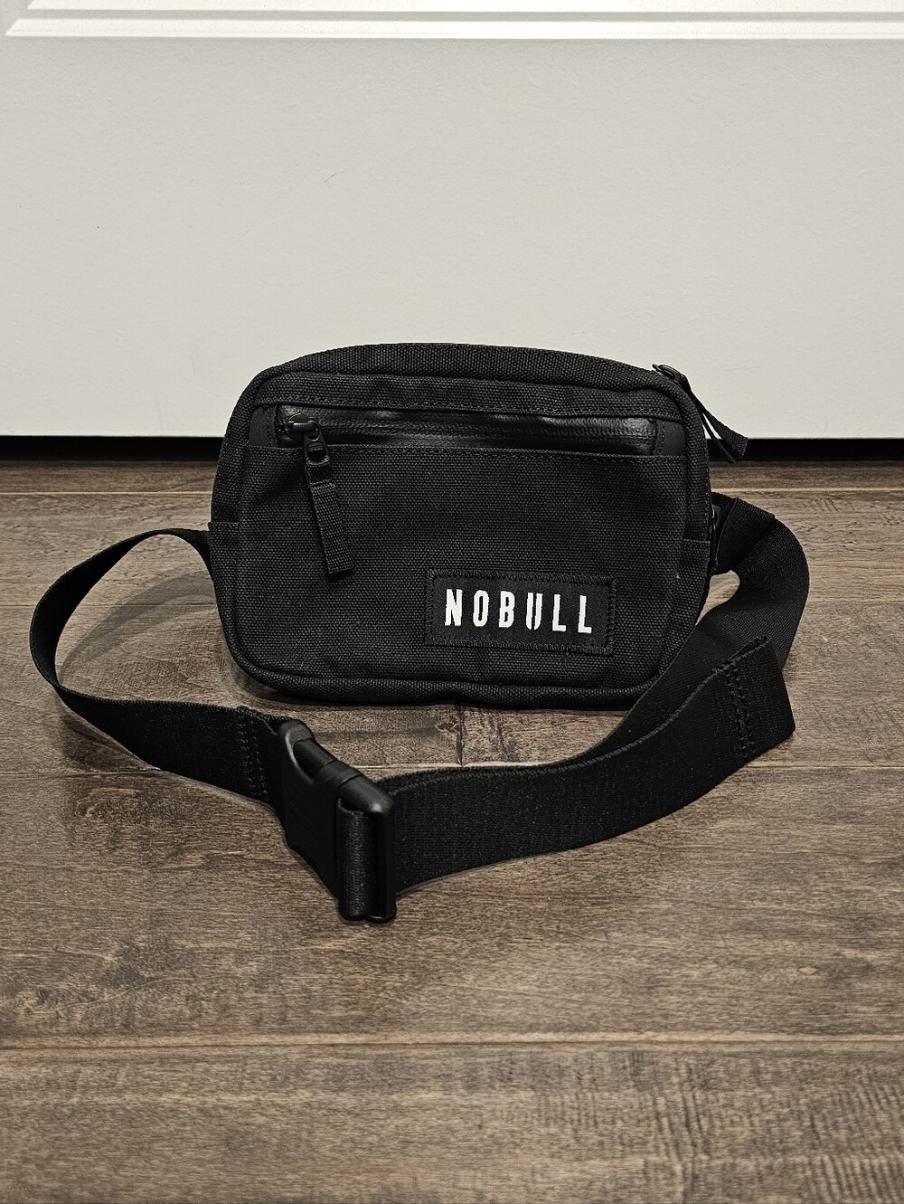 NOBULL Black Canvas Belt Bag Waist Pack Adjustable Strap Zipper Pouch